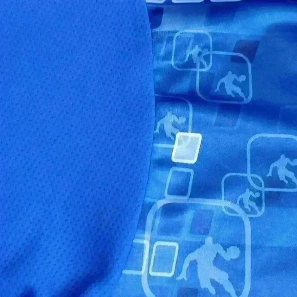 Men's AND1 Blue Ombre Basketball Player Athletic Golf Polo Shirt sz XL - Picture 4 of 9